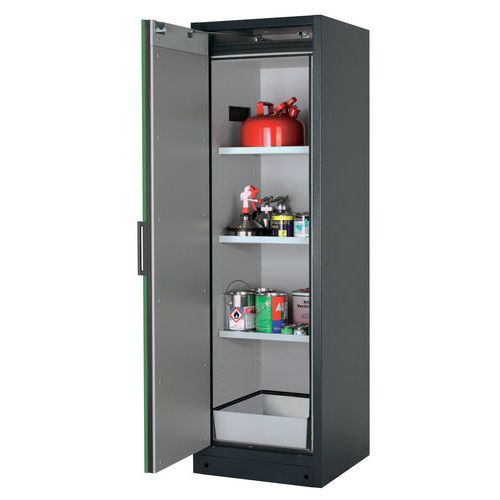 Veiligheidskast Q-CLASSIC-90 Q90.195.060 grijs/groen_Asecos, Totale hoogte: 1953 mm, Totale breedte: 599 mm