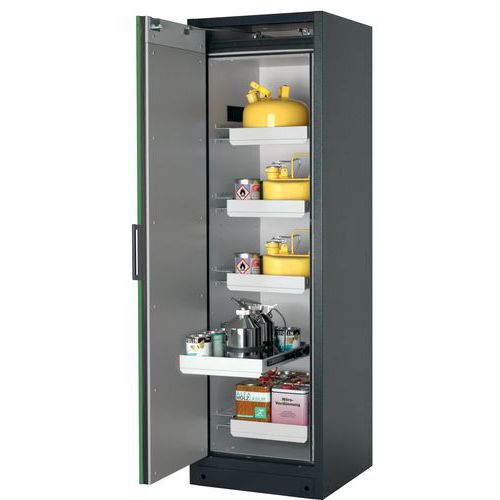 Veiligheidskast Q-CLASSIC-90 Q90.195.060 grijs/groen_Asecos, Totale hoogte: 1953 mm, Totale breedte: 599 mm