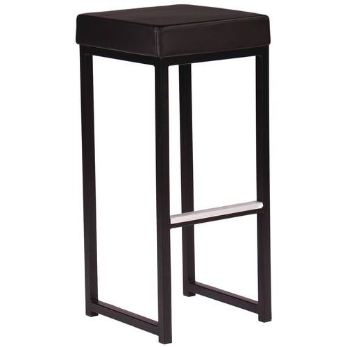 Chaise haute Kubo Bar - structure et assise simili cuir Chaise haute Kubo Bar - structure et assise simili cuir