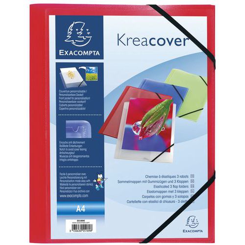 Elastomap kreacover® 3 kleppen ondoorzichtig pp 5/10de A4 - Exacompta Elastomap kreacover® 3 kleppen ondoorzichtig pp 5/10de A4 - Exacompta