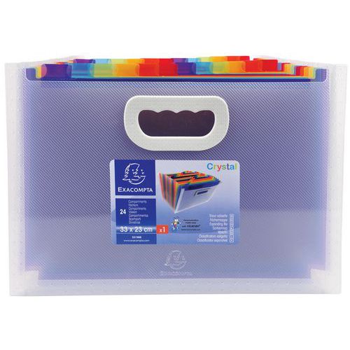 Crystal PP Sorteermap met handvat 24 indeling Exacompta Crystal PP Sorteermap met handvat 24 indeling Exacompta