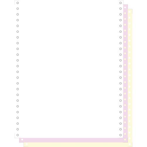 Feuilles listing autocop. blanc/rose/jaune 3plis bande détachable