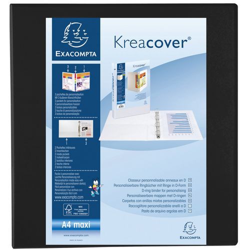 Ringmap Kreacover Pp Met 4 D-ringen - A4 Maxi - Exacompta