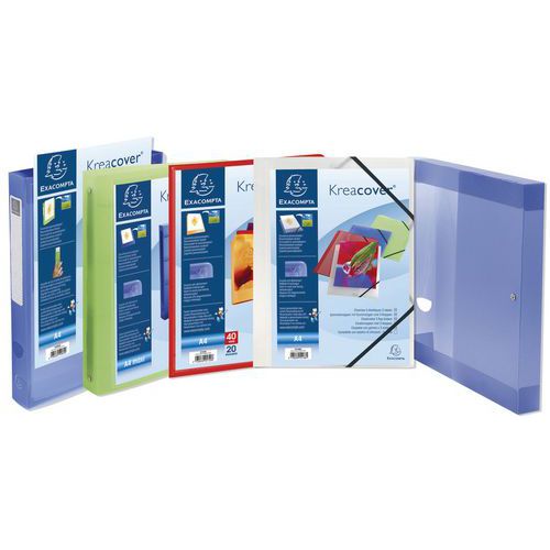 Ringmap Kreacover Chromaline PP 10/10de met 2 ring van 30mm A4 maxi Ringmap Kreacover Chromaline PP 10/10de met 2 ring van 30mm A4 maxi