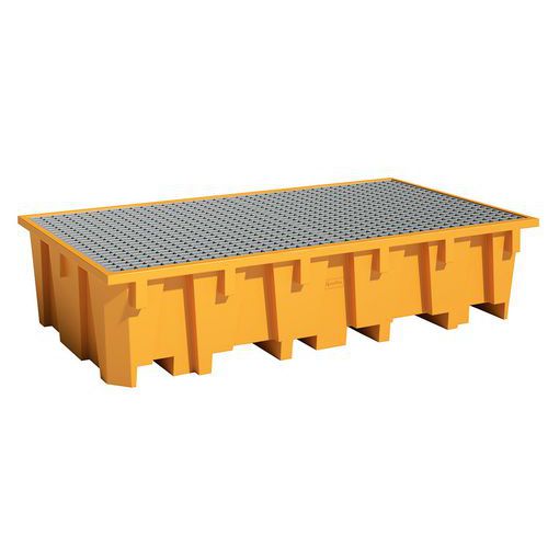Opvangbak voor 2 IBC - 1330 l - Manutan Expert Opvangbak voor 2 IBC - 1330 l - Manutan Expert
