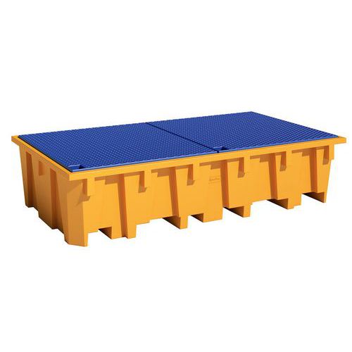Opvangbak voor 2 IBC - 1330 l - Manutan Expert Opvangbak voor 2 IBC - 1330 l - Manutan Expert