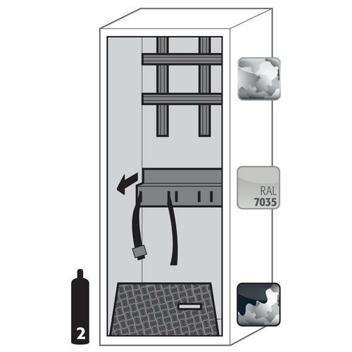 Gasflessenkast G-ULTIMATE-90 - Standaard - 598mm - Asecos