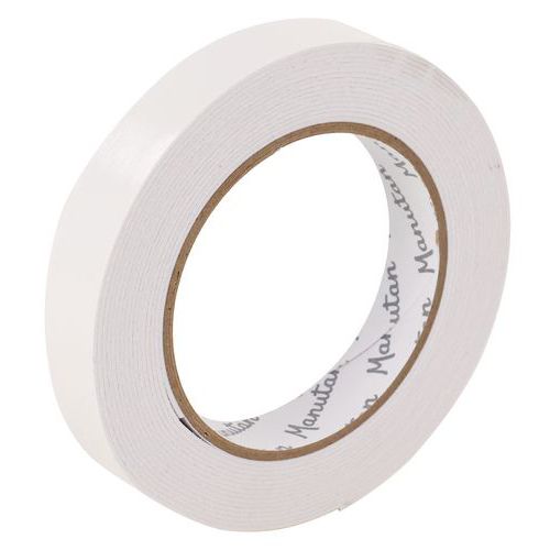 Dubbelzijdig schuimrubber tape - 5 m - Wit - Manutan Expert Dubbelzijdig schuimrubber tape - 5 m - Wit - Manutan Expert