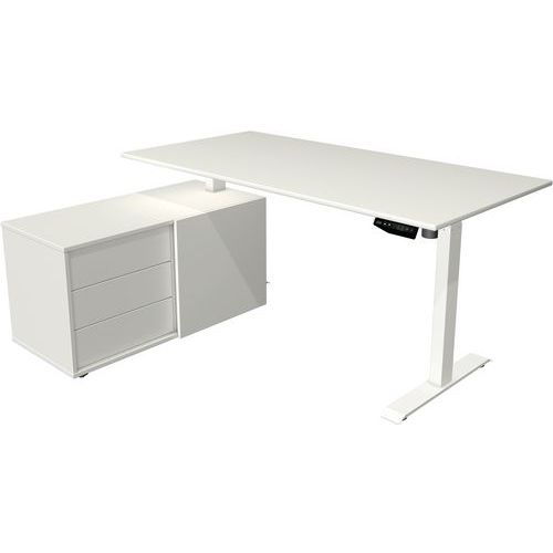 Bureau réglable avec rangement Move 1 - Piètement blanc - Kerkmann Bureau réglable avec rangement Move 1 - Piètement blanc - Kerkmann
