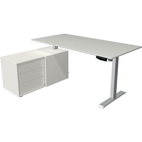 Kerkmann Bureau Compleet Move 1, Zilver, Memory Functie, B180xD80 /B102xD50 Cm