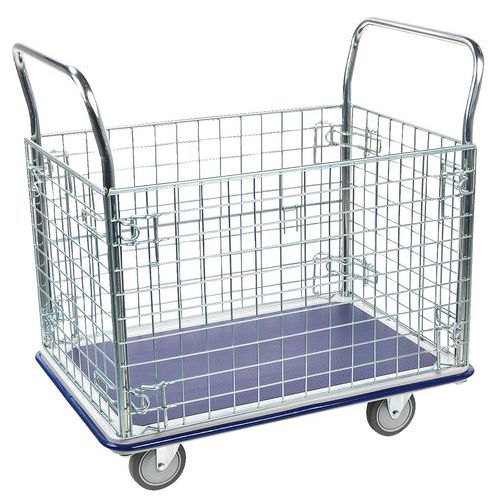 Wagen met gaaswanden - draagvermogen 300 kg - Manutan Expert Wagen met gaaswanden - draagvermogen 300 kg - Manutan Expert