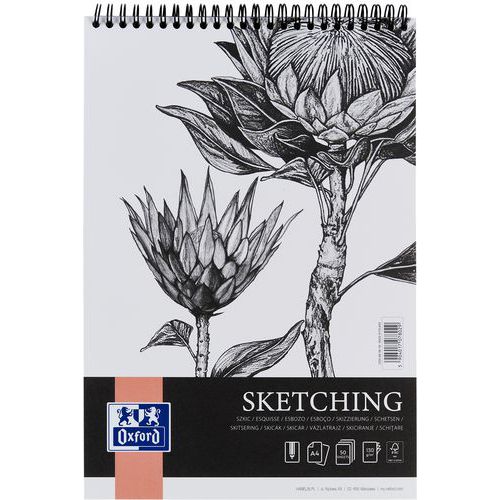 Tekenblok Oxford Sketching Art integraal A4 50 p. 130 g - Oxford