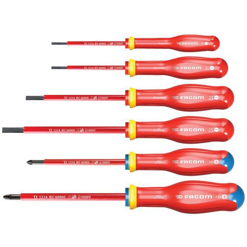 Jeu 6 tournevis Protwist® 1000V - Facom Jeu 6 tournevis Protwist® 1000V - Facom