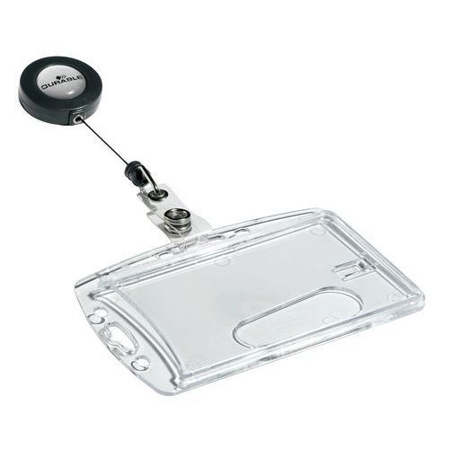 Porte-carte d’accès avec yo-yo pour 1 carte acrylique - résistant Porte-carte d’accès avec yo-yo pour 1 carte acrylique - résistant