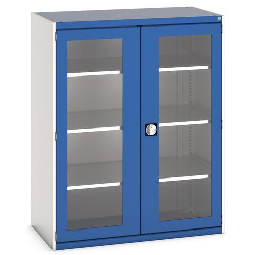 Armoire à portes transparentes Cubio 1300x650x1600mm - Bott