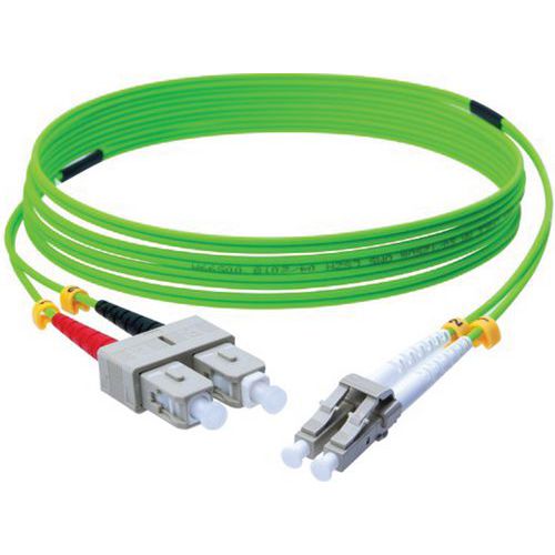 Duplex jumper 2,0 mm OM5 SC-UPC/LC-UPC groen - 2 m Duplex jumper 2,0 mm OM5 SC-UPC/LC-UPC groen - 2 m