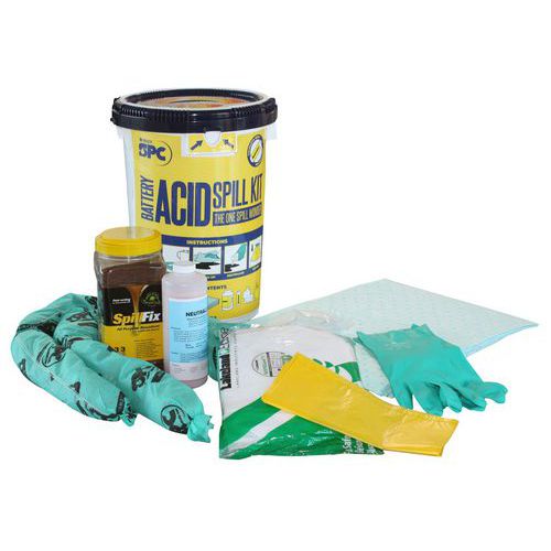 Kit anti-pollution pour acides de batterie - Brady Kit anti-pollution pour acides de batterie - Brady