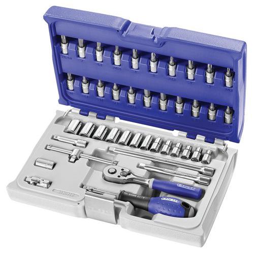Koffer met doppen en hulpstukken 1/4 - 42 delig Facom Expert Koffer met doppen en hulpstukken 1/4 - 42 delig Facom Expert