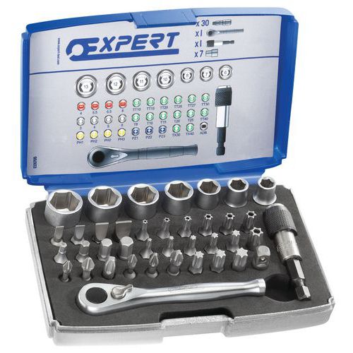 Coffret d'embouts et Douille 1/4 - 39 pièces Coffret d'embouts et Douille 1/4 - 39 pièces