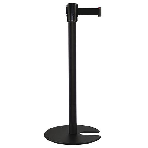 Poteau noir à sangle 5 m - Base empilable - Manutan Expert