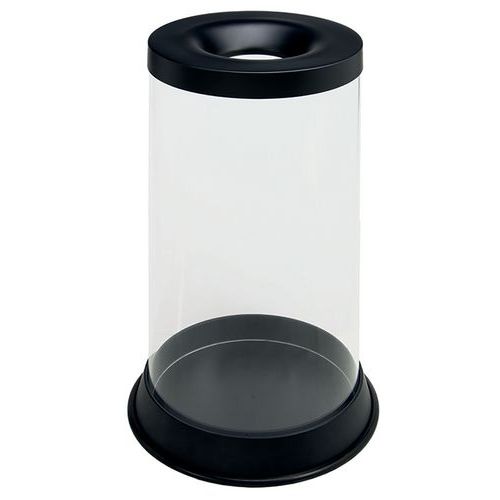 Brandwerende afvalbak, transparant 80 l of 110 l Brandwerende afvalbak, transparant 80 l of 110 l