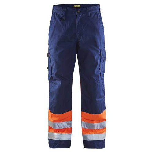 Werkbroek High Vis 1564 - marineblauw/oranje