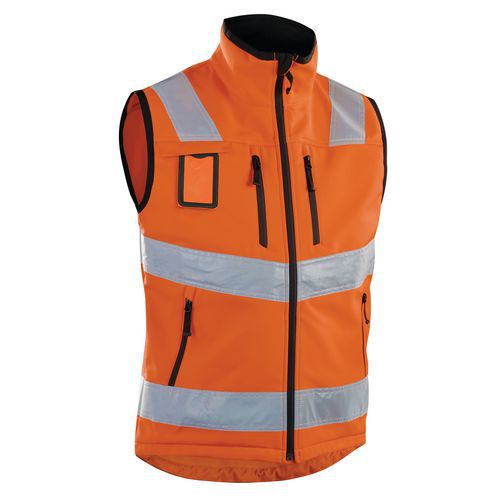 Gilet softshell haute visibilité orange fluorescent 