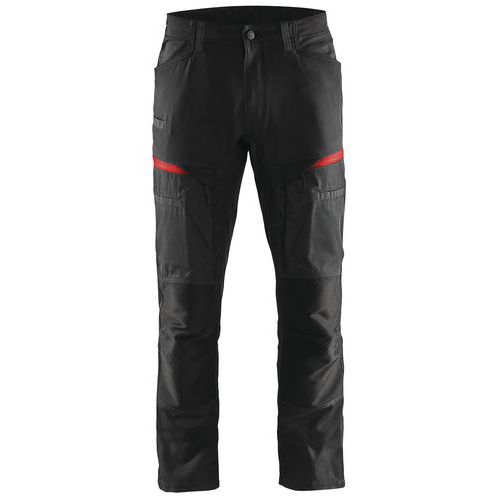 Blaklader Service Werkbroek Met Stretch 1456 - Zwart/rood