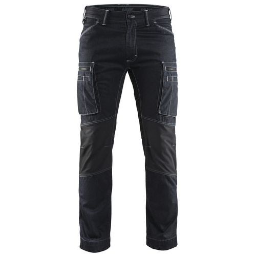 Blaklader Service Werkbroek Denim Stretch 1459 - Marineblauw/zwart