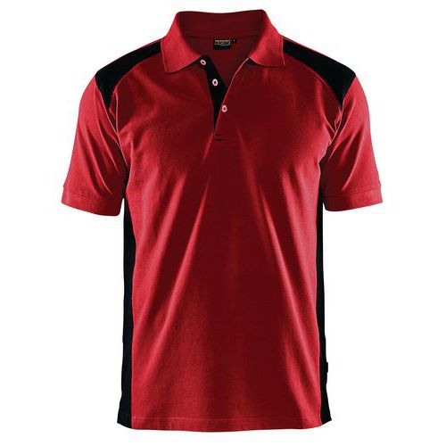 Blaklader Poloshirt Piqué 3324 - Kraag Met Knoopsluiting - Rood/zwart