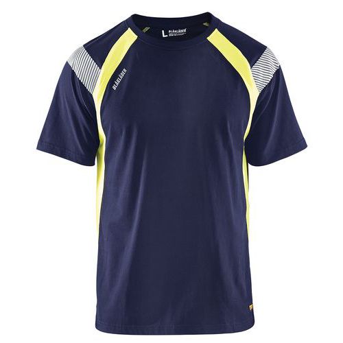Blaklader T-shirt High Vis Uv 3332 - Ronde Hals - Marineblauw/fluogeel
