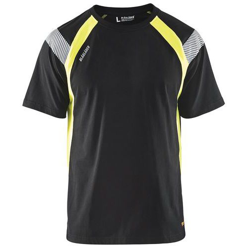 Blaklader T-shirt High Vis Uv 3332 - Ronde Hals - Zwart/fluogeel