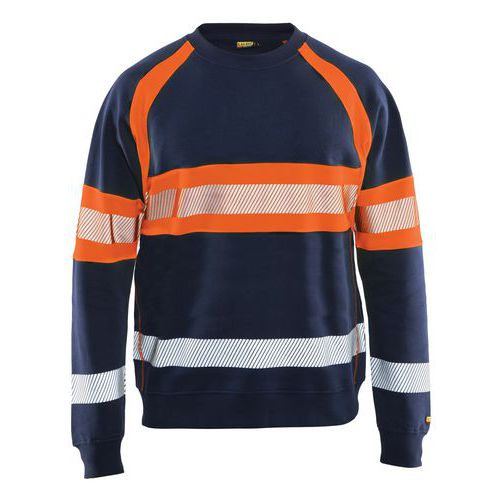 Blaklader Sweater High Vis 3359 - Marineblauw/fluo Oranje