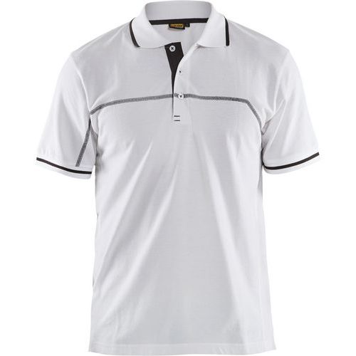 Blaklader Poloshirt Korte Mouw Knoopsluiting 3389 - Wit/donkergrijs
