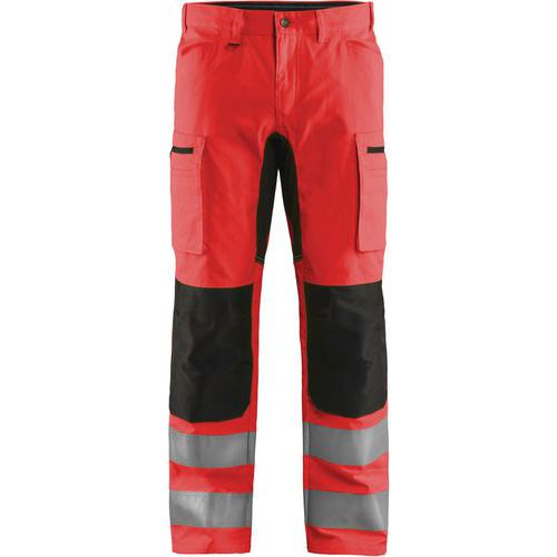 Pantalon de travail haute-visibilité stretch - Rouge/noir - Blåkläder Pantalon de travail haute-visibilité stretch - Rouge/noir - Blåkläder