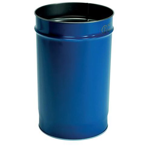 Fût 60L acier avec couvercle - Ouverture totale et vernis intérieur Fût 60L acier avec couvercle - Ouverture totale et vernis intérieur