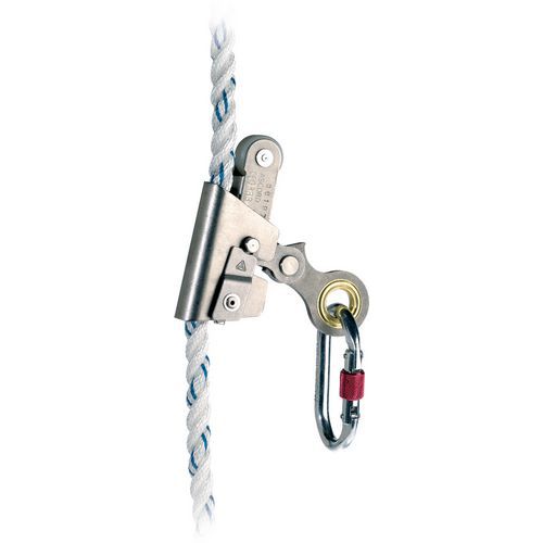 Antichute coulissant sur corde type ouvrant avec mousqueton Antichute coulissant sur corde type ouvrant avec mousqueton