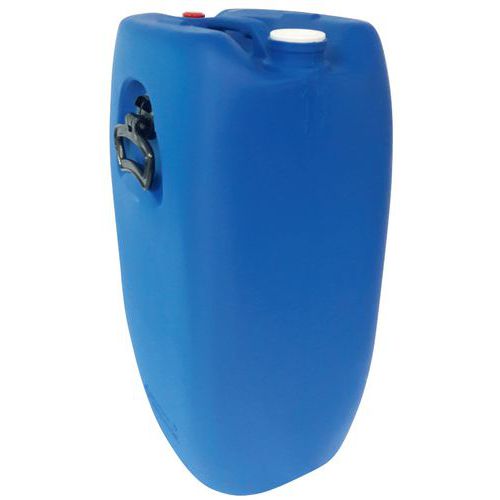 Fût 60L bleu rectangle avec 2 bondes homologuées Fût 60L bleu rectangle avec 2 bondes homologuées