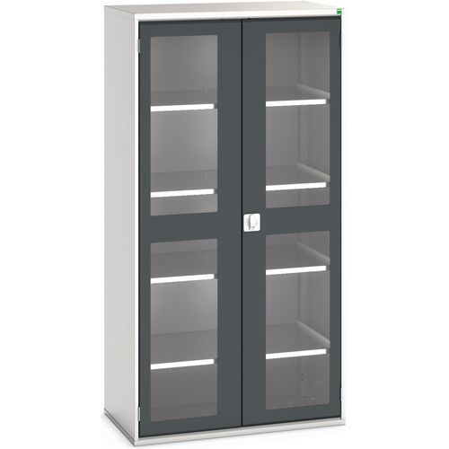Hoge kast Verso 1050x550x2000mm met raamdeur en 4 legborden - BOTT Hoge kast Verso 1050x550x2000mm met raamdeur en 4 legborden - BOTT