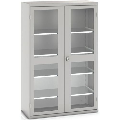 Armoire Verso Portes Transparentes Avec 4 Tablettes 1300x550x2000_Bott