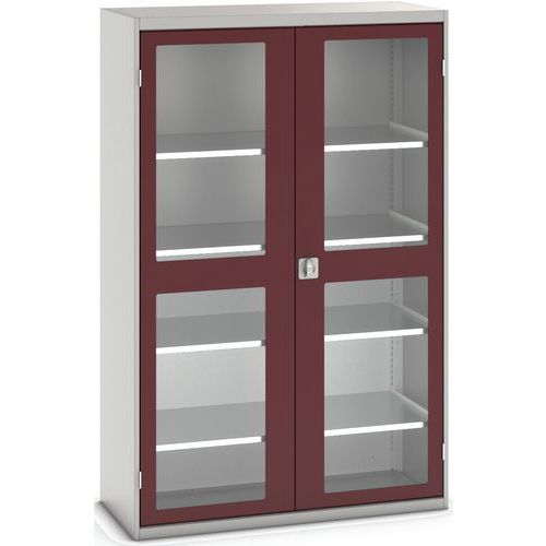 Armoire Verso Portes Transparentes Avec 4 Tablettes 1300x550x2000_Bott