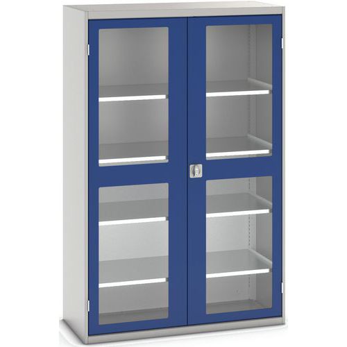 Hoge kast Verso 1300x550x2000mm met raamdeur en 4 legborden - BOTT Hoge kast Verso 1300x550x2000mm met raamdeur en 4 legborden - BOTT