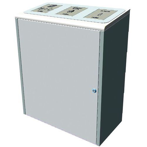 Afvalbak v. afvalscheiding 3 zakhouders 40 l, geborsteld rvs Afvalbak v. afvalscheiding 3 zakhouders 40 l, geborsteld rvs