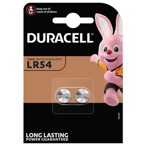 Pile bouton alcaline LR54 V10GA - Pack de 2 - Duracell Pile bouton alcaline LR54 V10GA - Pack de 2 - Duracell