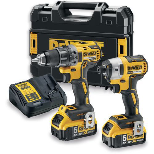 Set van 2 machines XR 18V 5Ah li-ion - DEWALT
