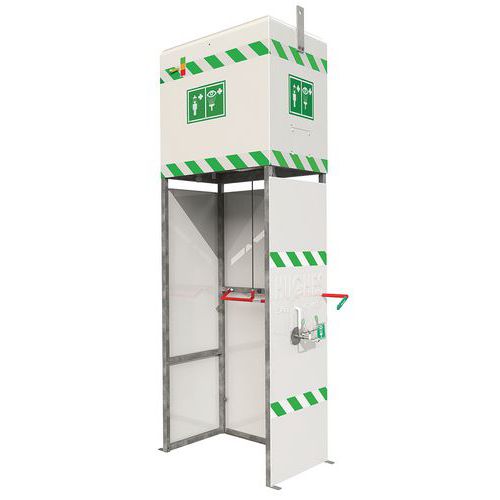 Combinatie douche en oogdouche met reservoir - voor buiten Combinatie douche en oogdouche met reservoir - voor buiten