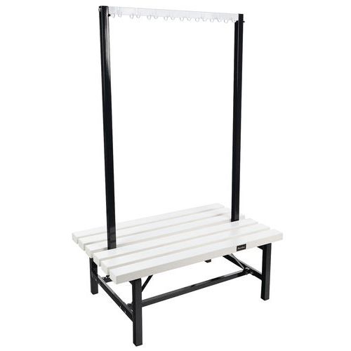 Bank met dubbele kapstok pvc wit - zelf te monteren - Manutan Expert Bank met dubbele kapstok pvc wit - zelf te monteren - Manutan Expert