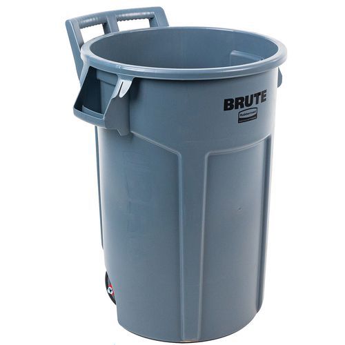 Conteneur rond à roulettes Brute® Gris 167 L - Rubbermaid Conteneur rond à roulettes Brute® Gris 167 L - Rubbermaid