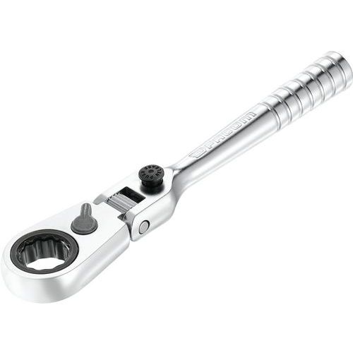 Cliquet 1/4 ultra-compact tête flexible 180° pour douilles série HX Cliquet 1/4 ultra-compact tête flexible 180° pour douilles série HX