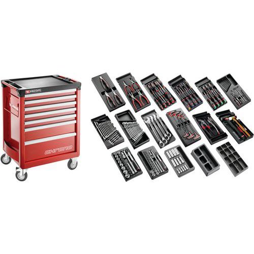 118-delige gereedschaptrolley - 7 lades - alle beroepen 118-delige gereedschaptrolley - 7 lades - alle beroepen
